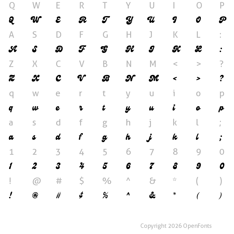 Character Map of Genty Demo Regular