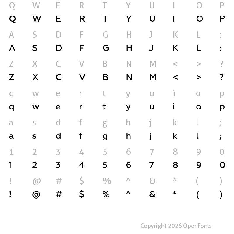 Character Map of Geoform Medium