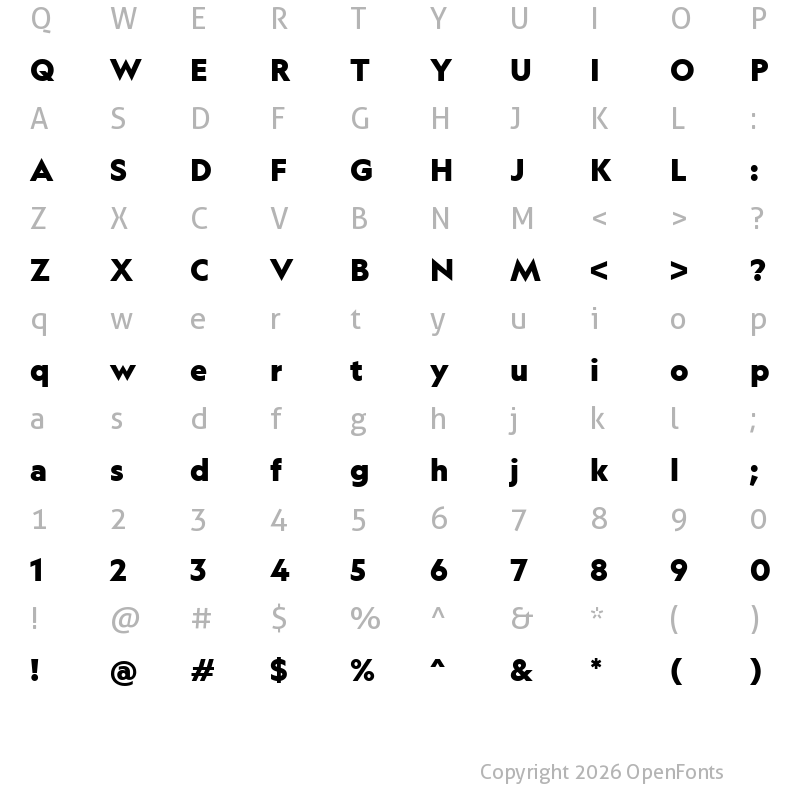 Character Map of Geograph Black Bold