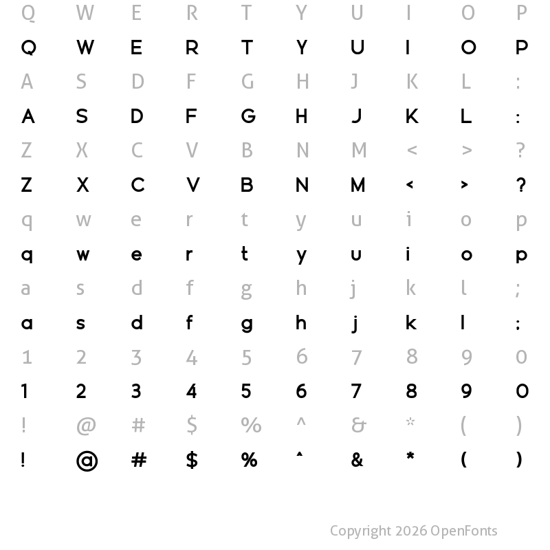 Character Map of Geomatrix Bold
