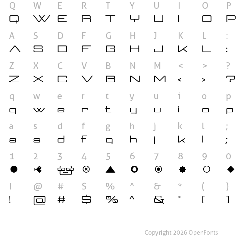 Character Map of Geoplace Bold
