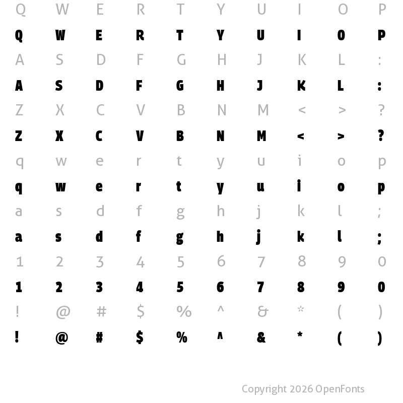 Character Map of Georama Condensed Black