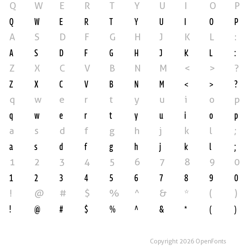 Character Map of Georama Condensed Medium