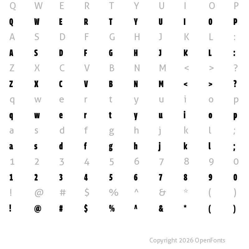 Character Map of Georama Extra Condensed ExtraBold