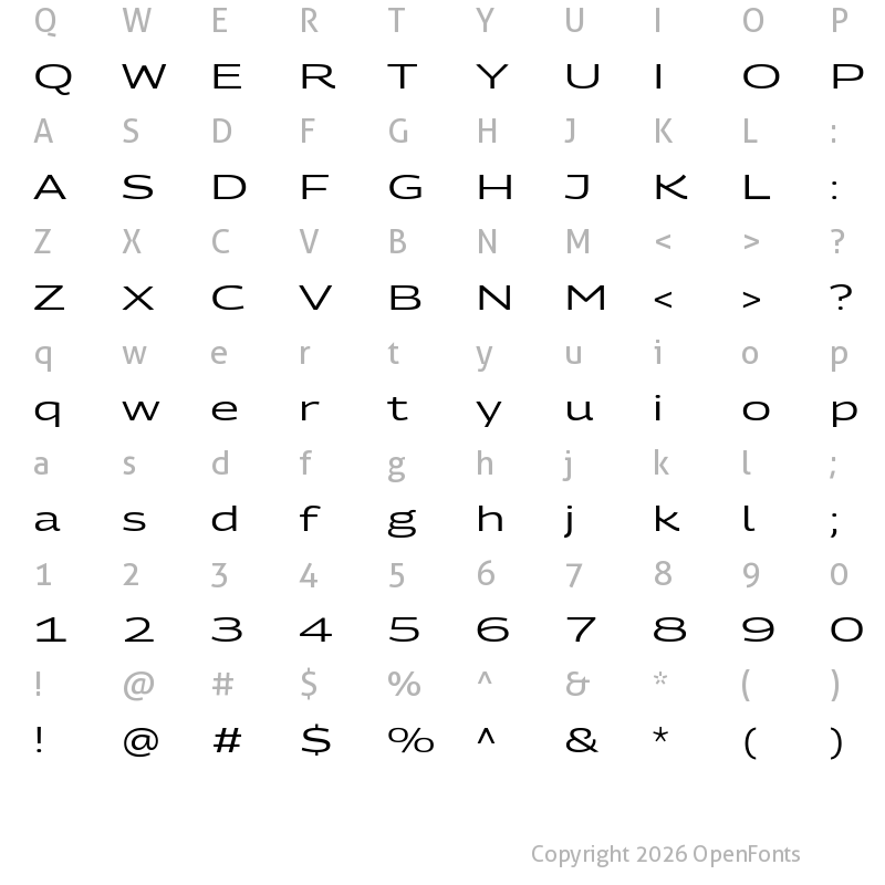Character Map of Georama Extra Expanded Regular