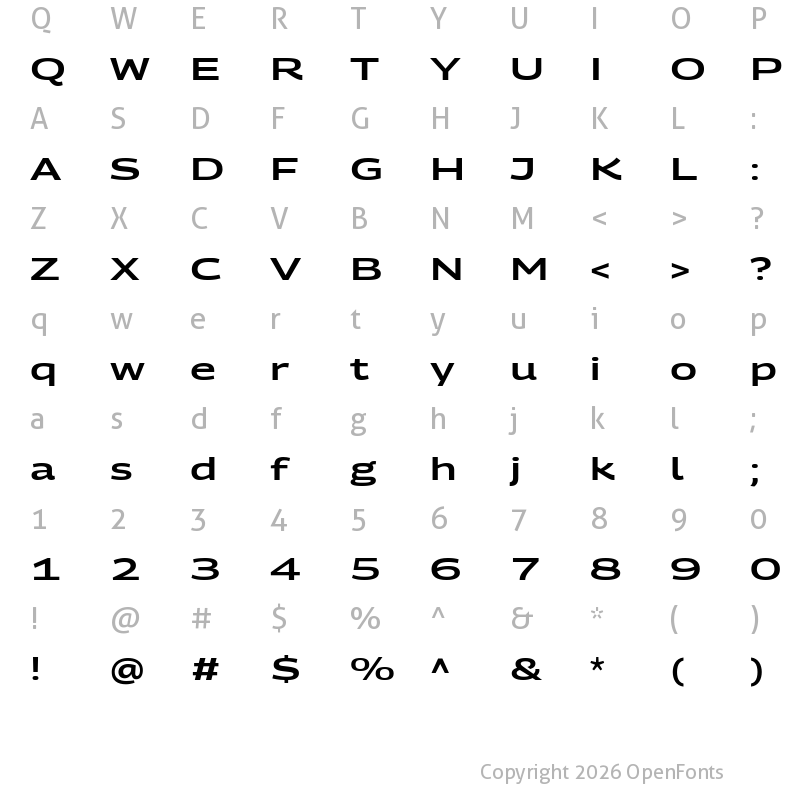 Character Map of Georama Extra Expanded SemiBold