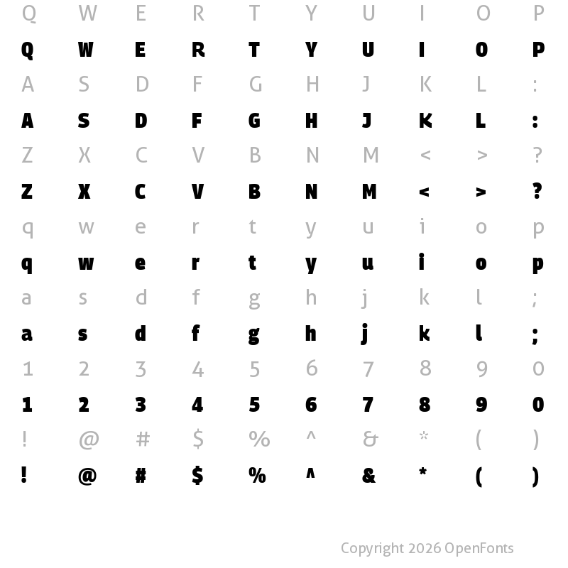 Character Map of Georama Semi Condensed Black