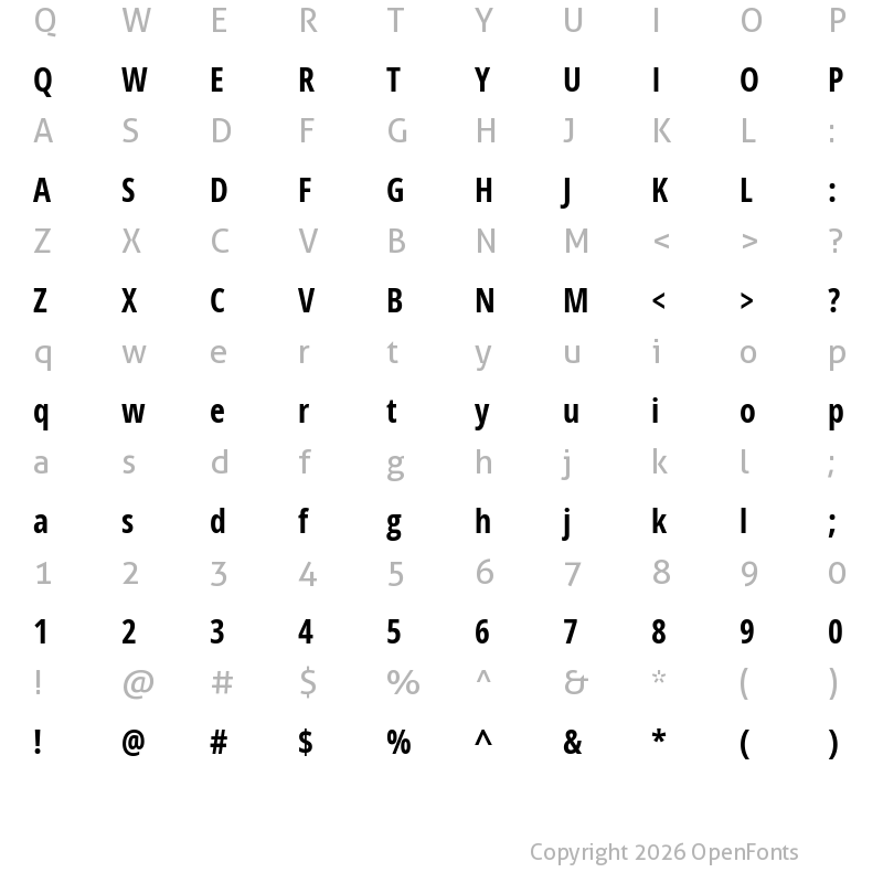 Character Map of Germano Bold