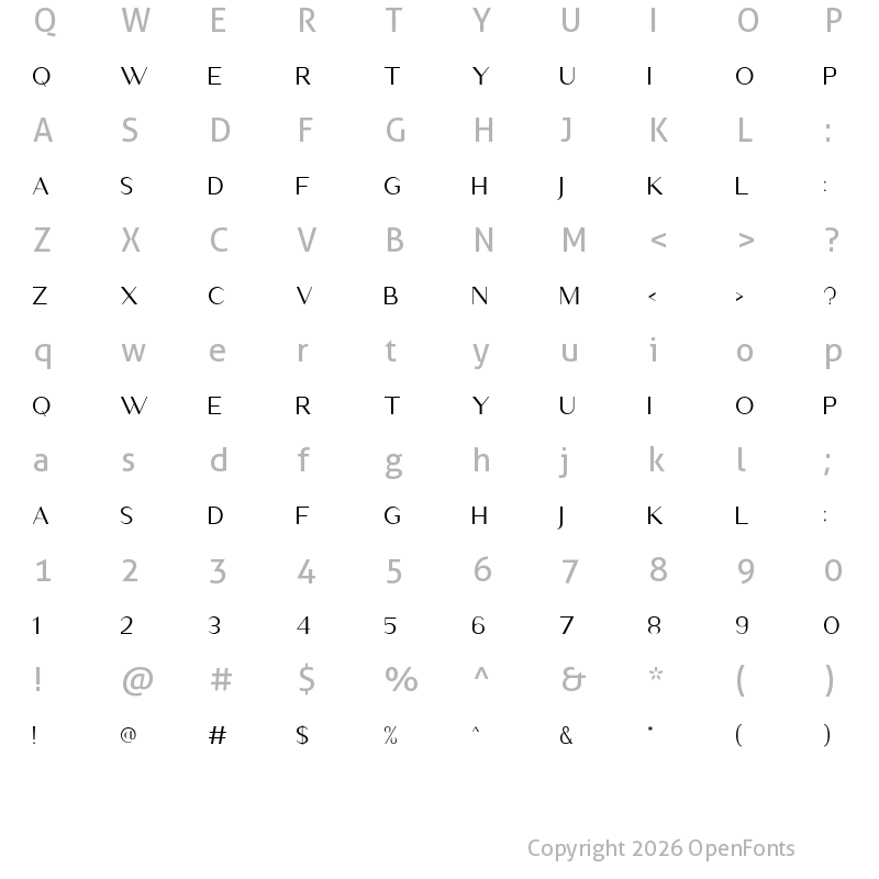 Character Map of Germany Sans Regular