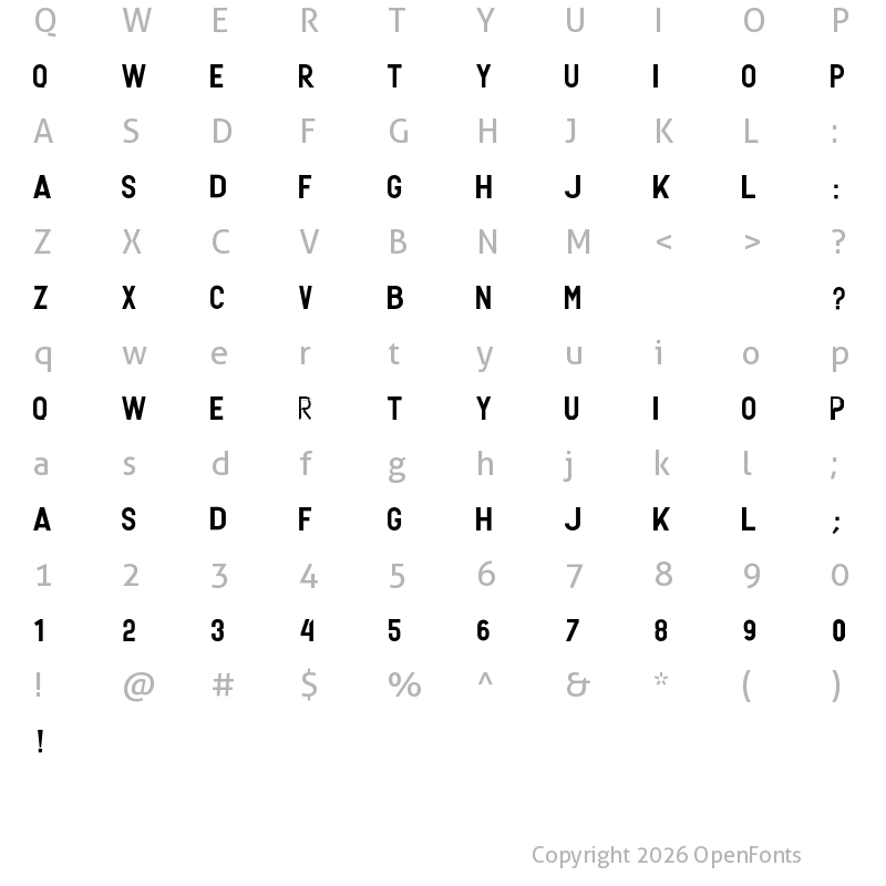 Character Map of GERONIMO BASE Regular