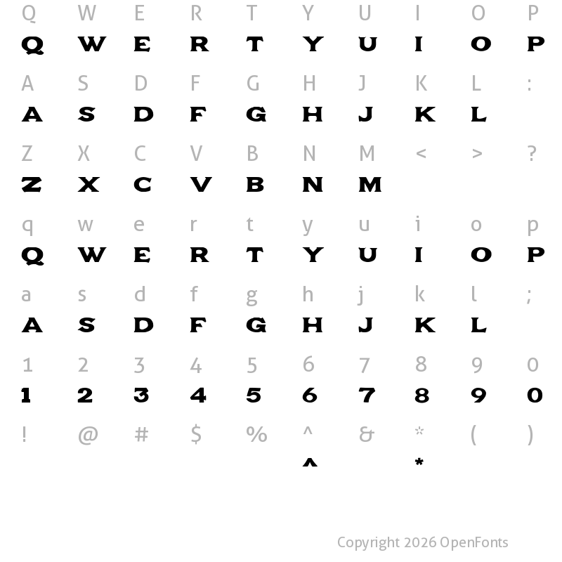Character Map of Gesone Font Demo Regular