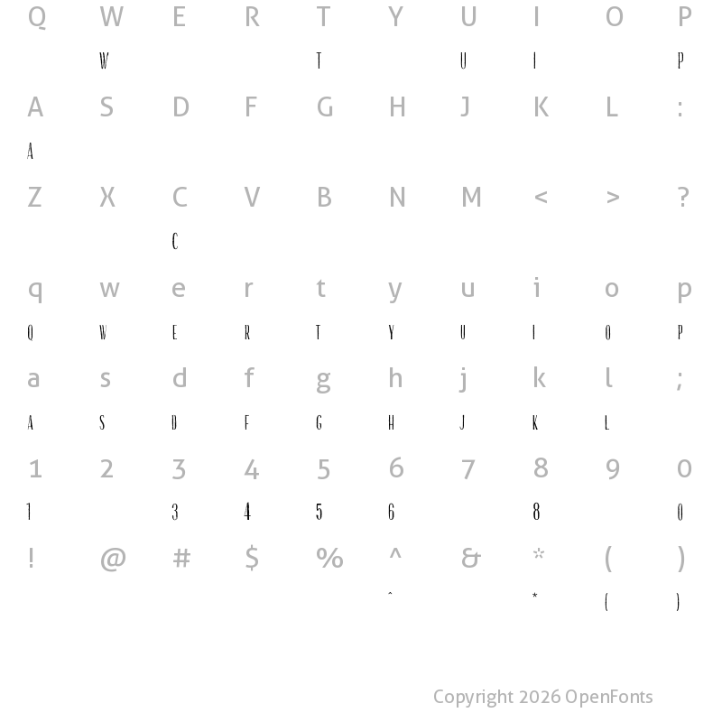 Character Map of Gessetto-Sans ?