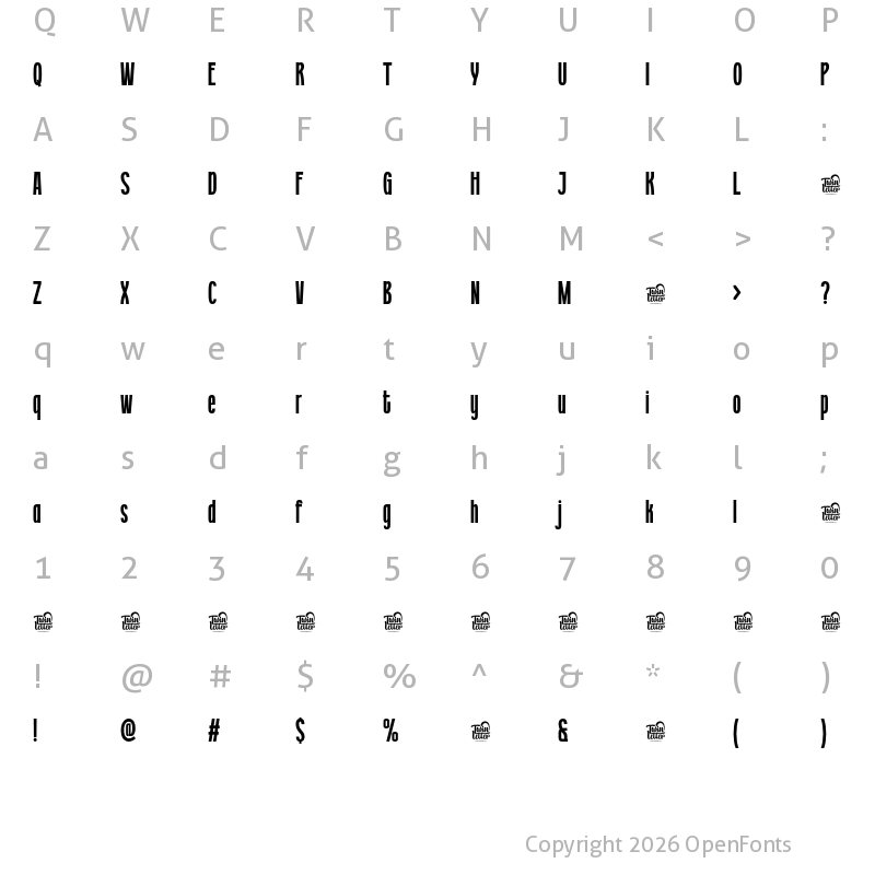 Character Map of Getoik trial Regular