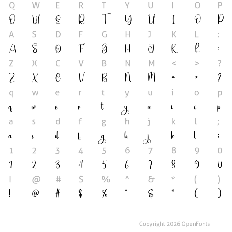 Character Map of Getout Regular