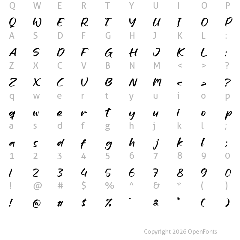 Character Map of Getsrek Regular