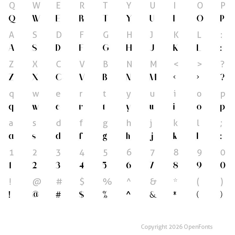 Character Map of Getsy Regular