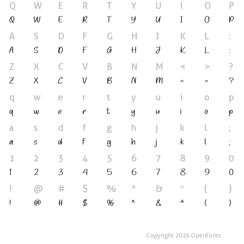 Character Map of GEULIS Regular