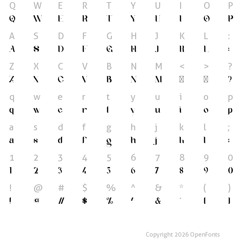Character Map of Geyster Regular