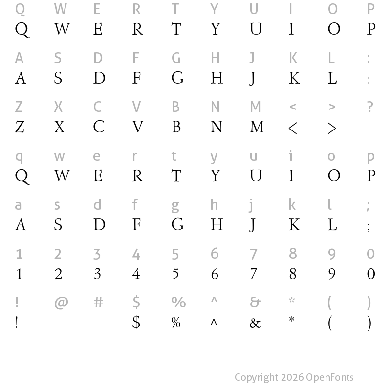 Character Map of GFS Garaldus Regular