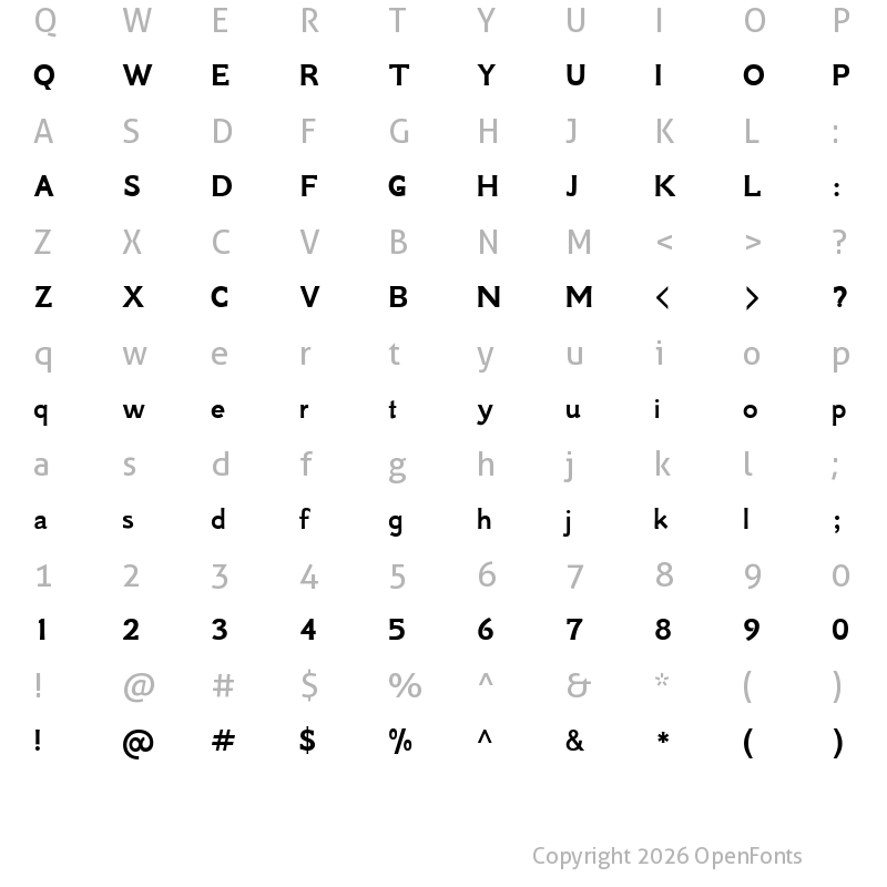 Character Map of GFS Neohellenic Bold