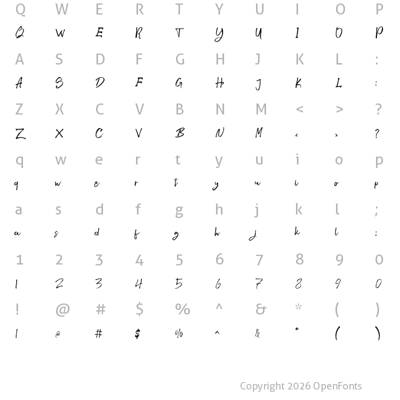 Character Map of Ghoppters Regular