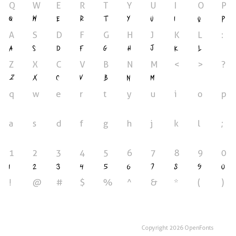 Character Map of GHOST BRUSH Regular