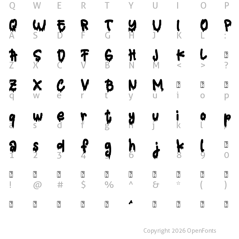 Character Map of Ghost in Sunday Regular