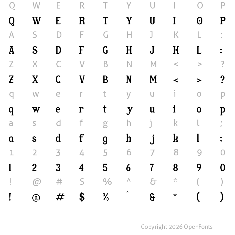 Character Map of Giblant Regular