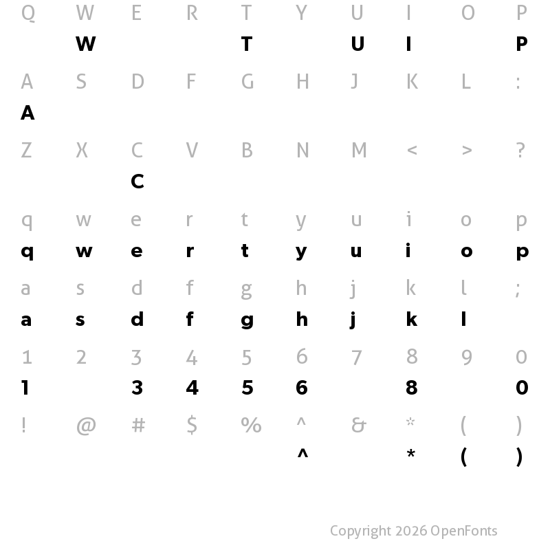 Character Map of Gibson-SemiBold ?