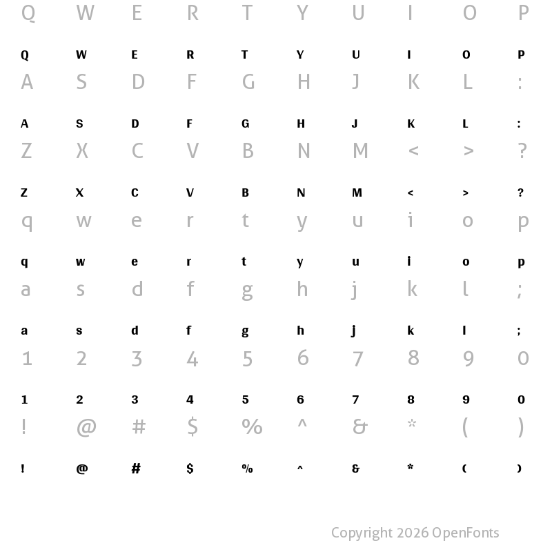 Character Map of Gidugu Regular