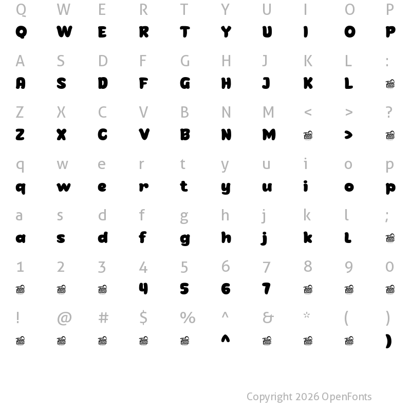 Character Map of Gijsuy Regular