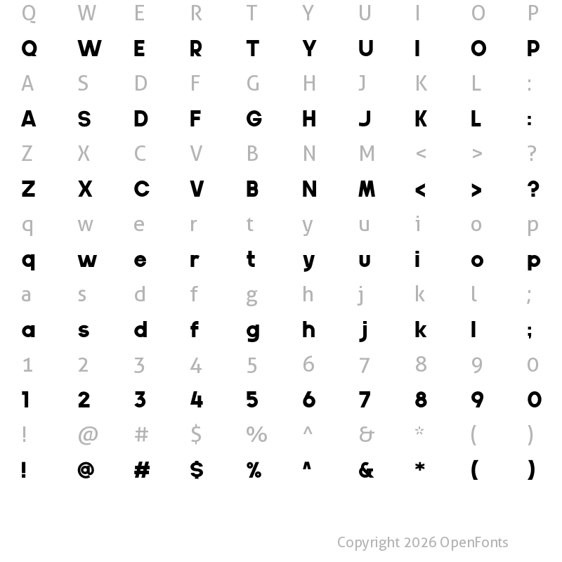 Character Map of Gila Regular