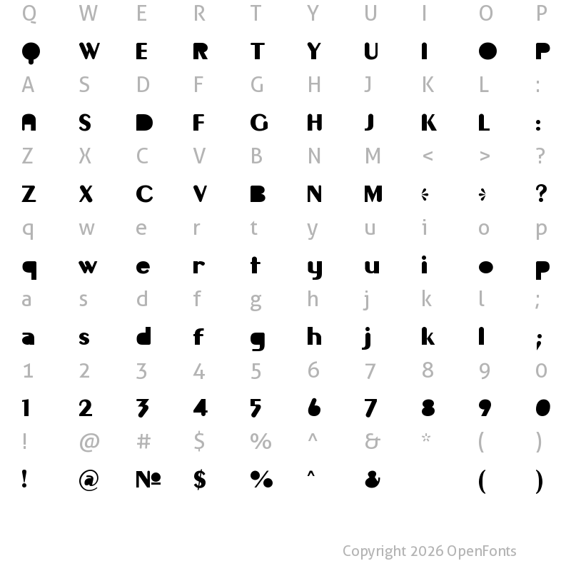 Character Map of Gilgongo Mutombo Regular