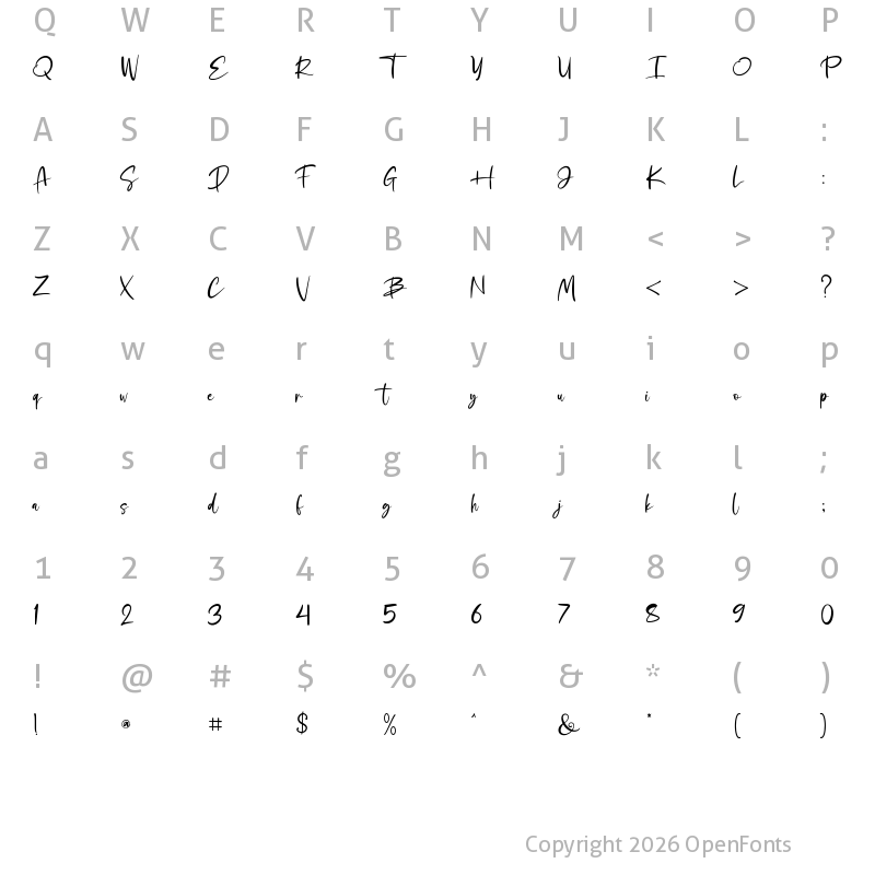 Character Map of Gillastone Regular