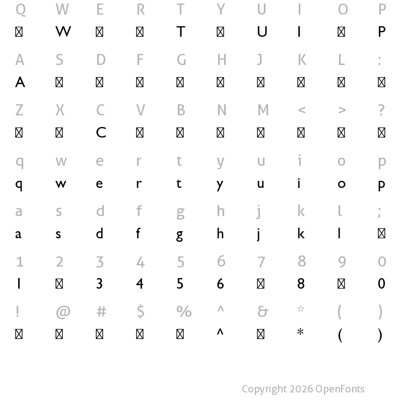 Character Map of GillSansMTPro-Medium ?