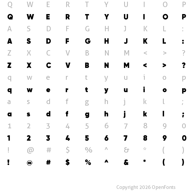 Character Map of Gilroy Heavy