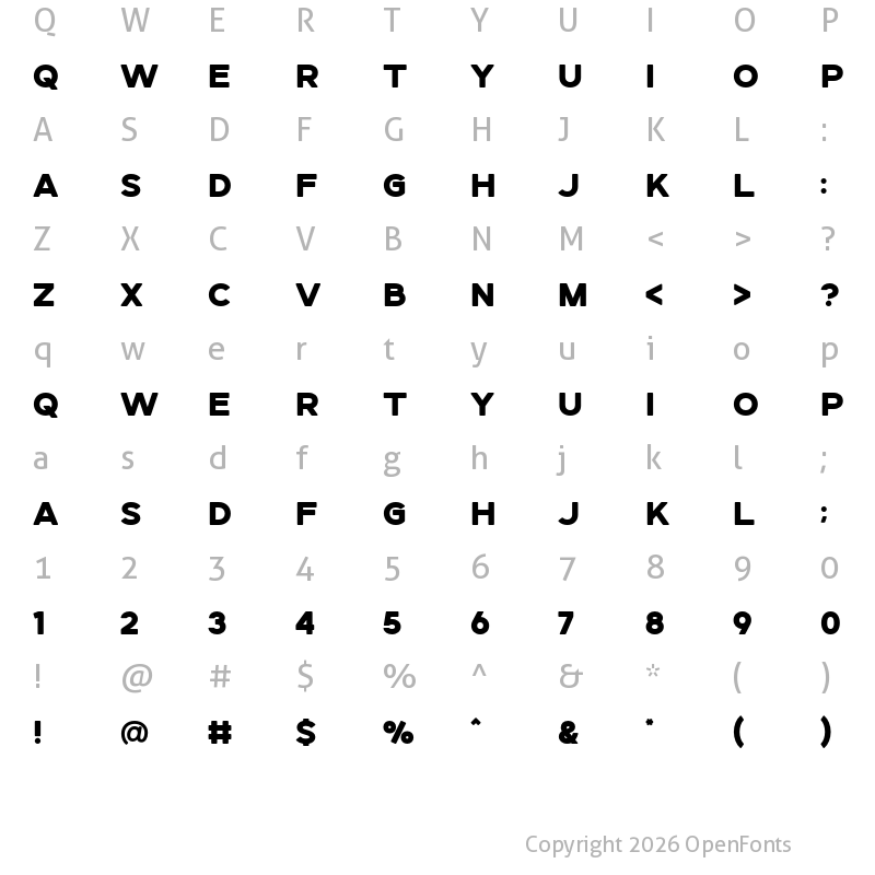 Character Map of Ginerin Regular