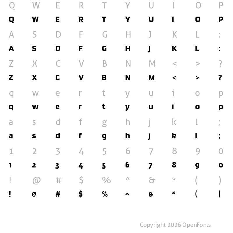 Character Map of Ginger Pro Regular