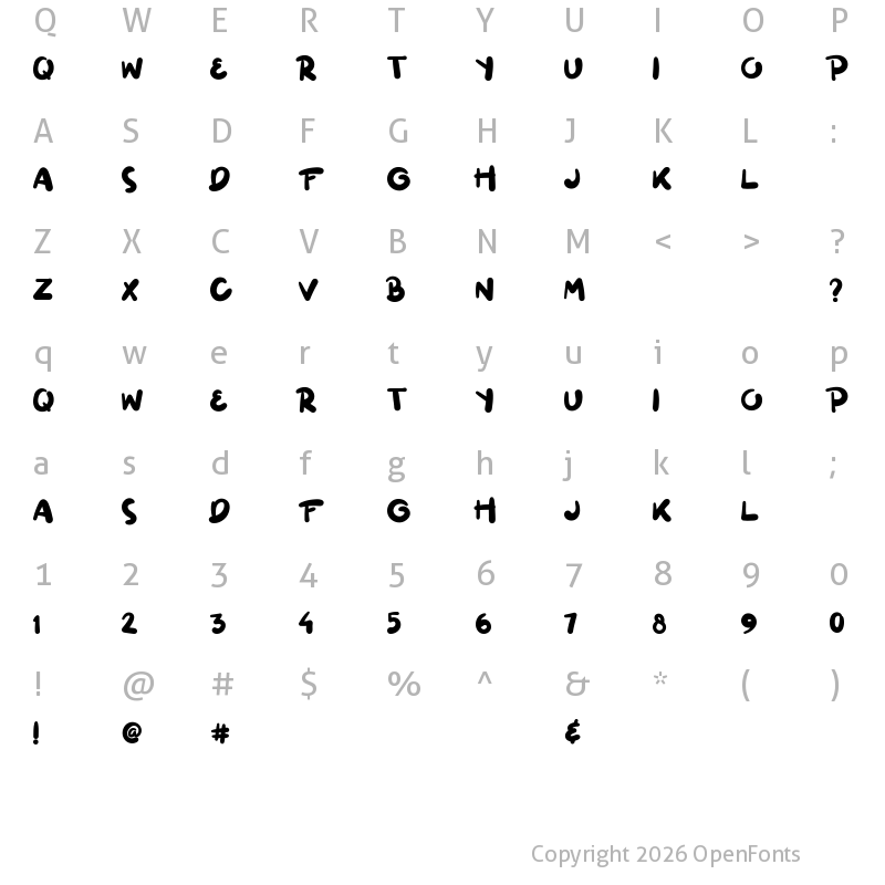 Character Map of Ginuks Regular