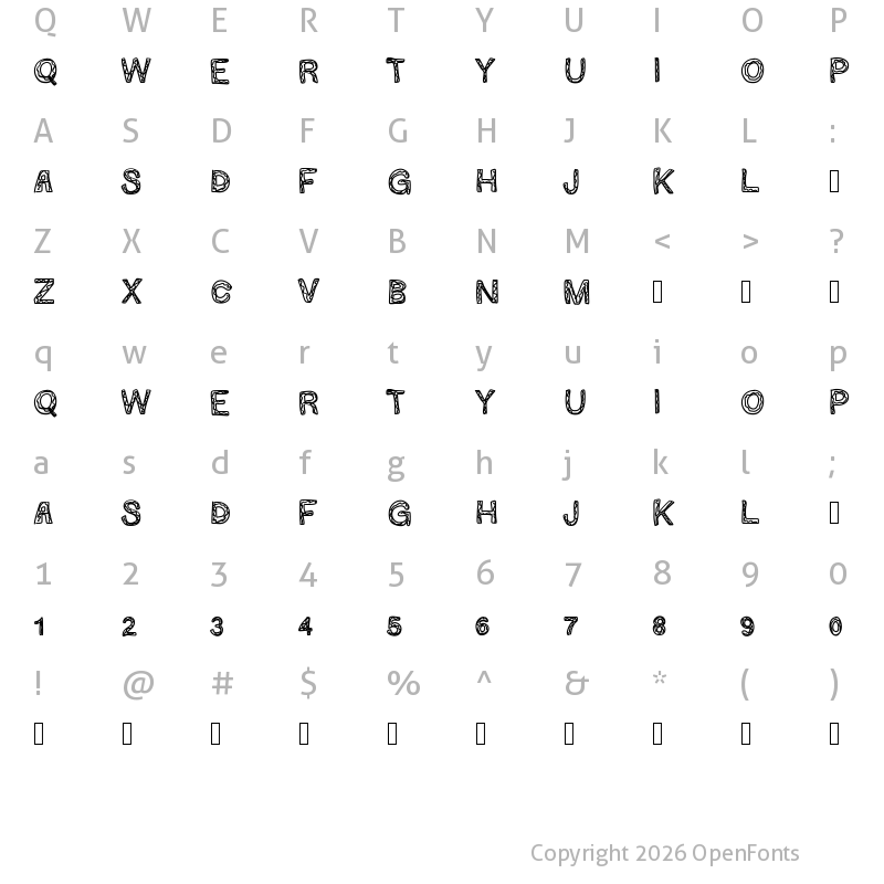 Character Map of GINUMBER1 Medium