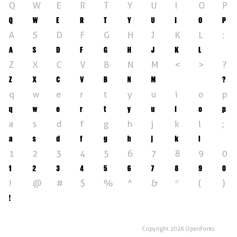 Character Map of Giorgio Sans Trial Black