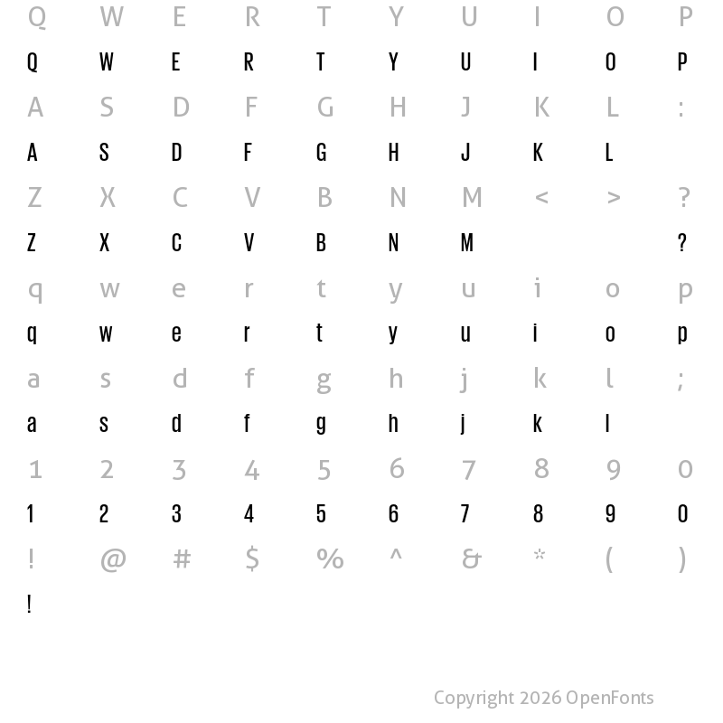 Character Map of Giorgio Sans Trial Medium