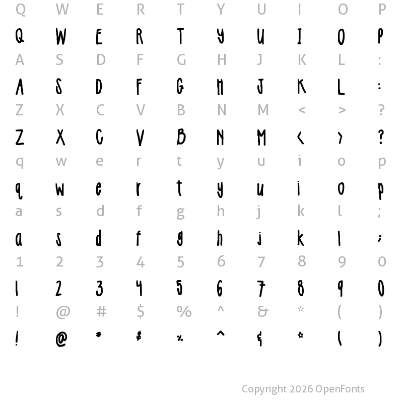 Character Map of girlie Regular