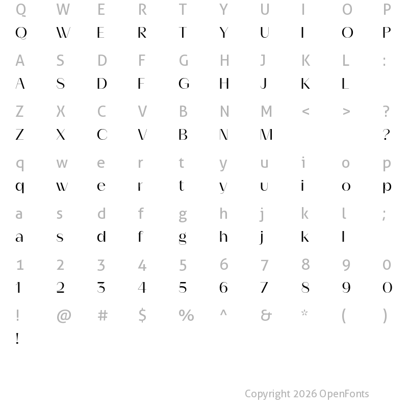 Character Map of Girona Test Regular