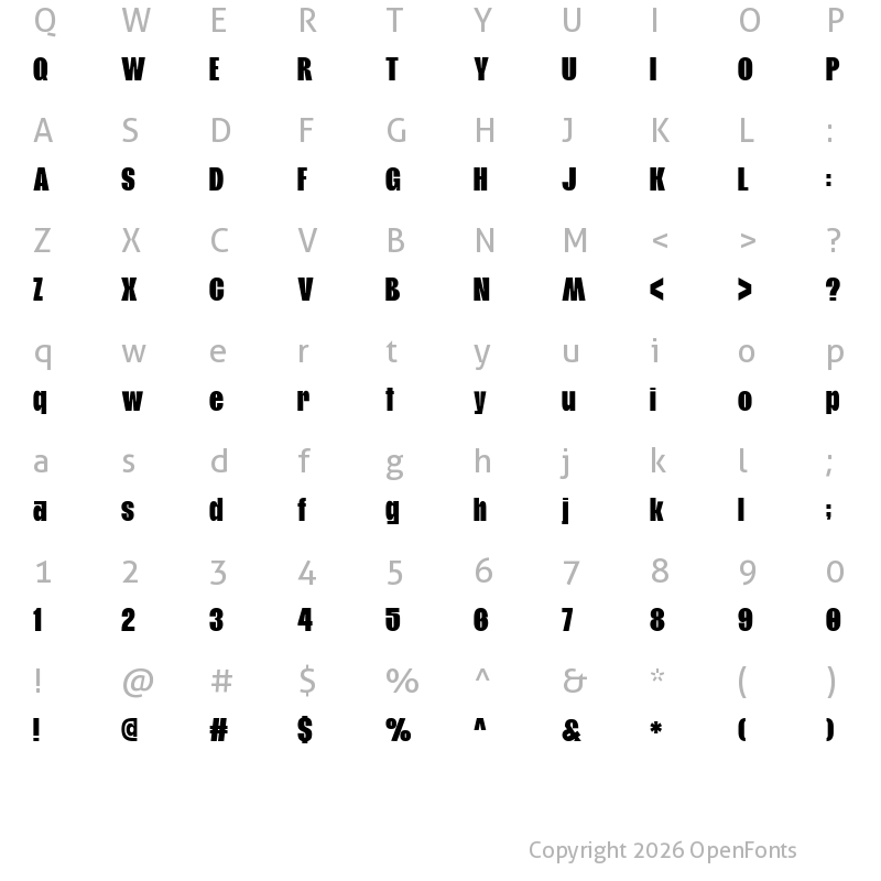 Character Map of Git-Sans Regular