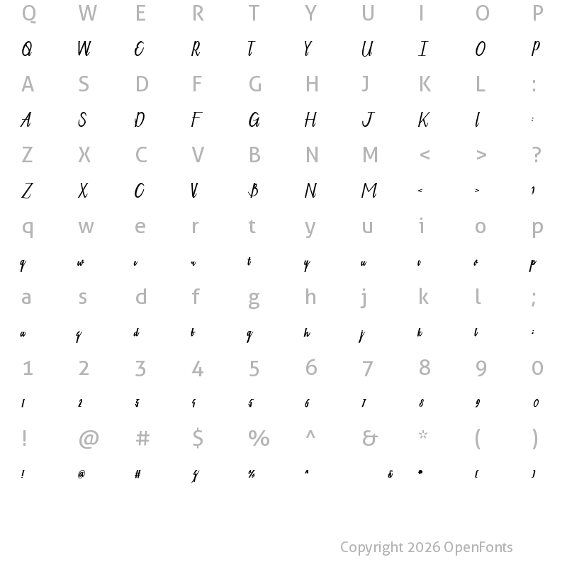 Character Map of Gitajack Regular
