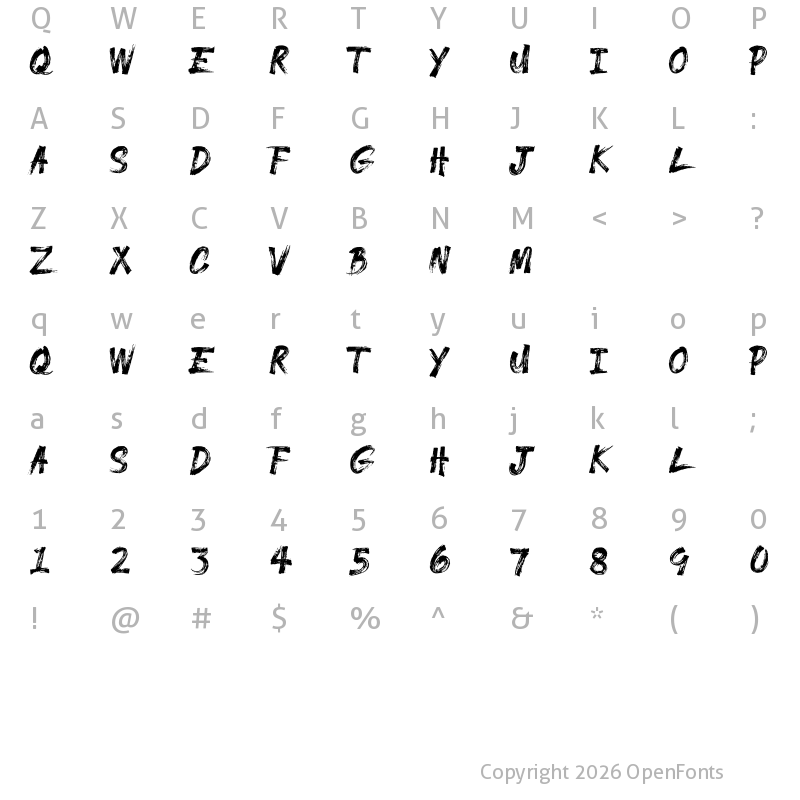 Character Map of GLADES  DEMO Regular