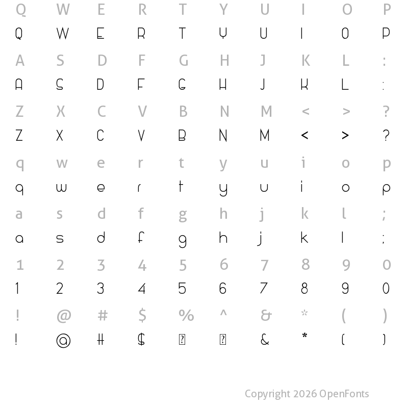 Character Map of Glamourousse Regular