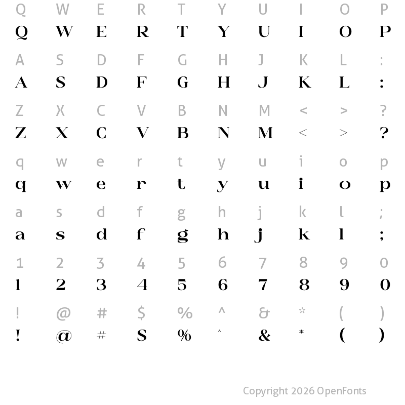 Character Map of Glashick Regular