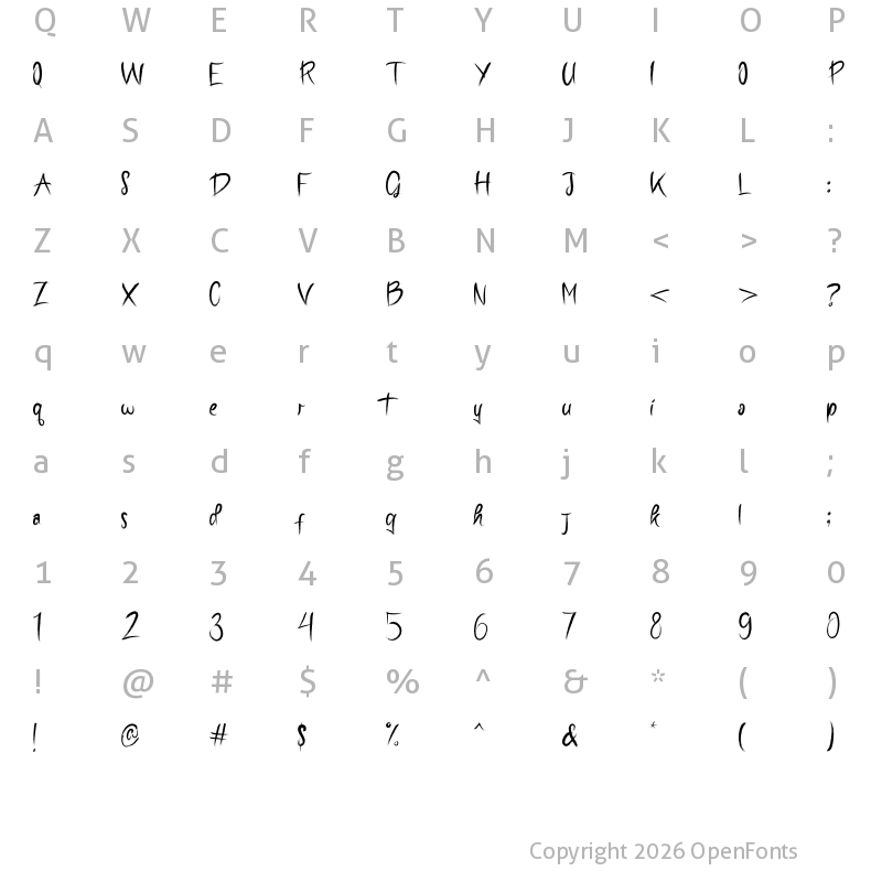 Character Map of Glazettio Regular
